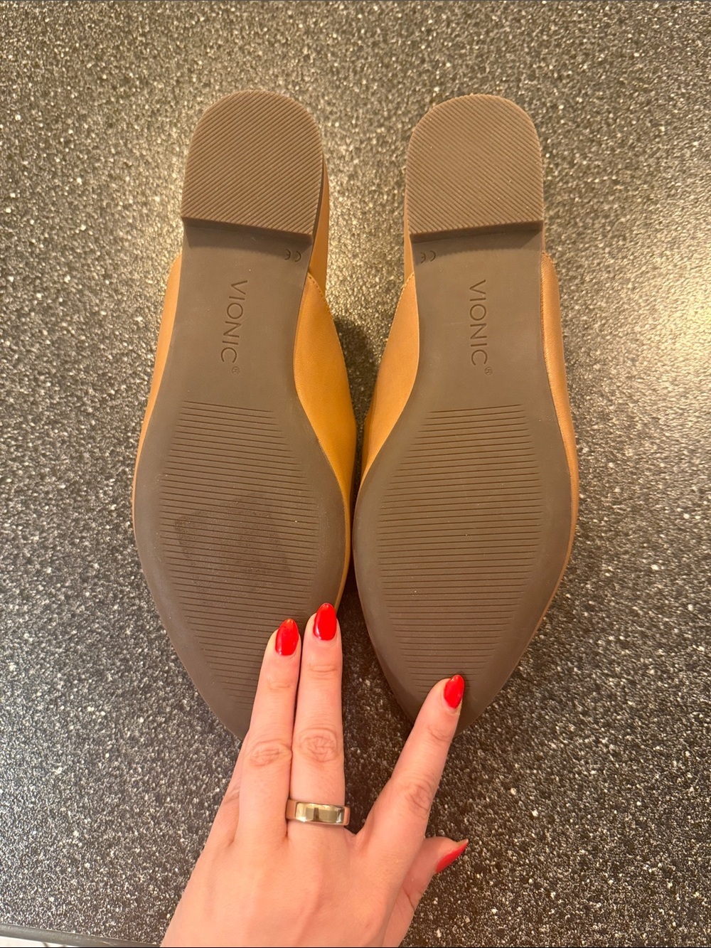 Like New Vionic Brown Leather Slip-On Loafer with Gold Chain Accent - size 7.5 - Picture 6 of 6